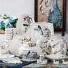60 Pieces Bone China Dinnerware Set, Fine Porcelain Kitchen Bowls Diner Plates,Chip Resistant, Service for 10