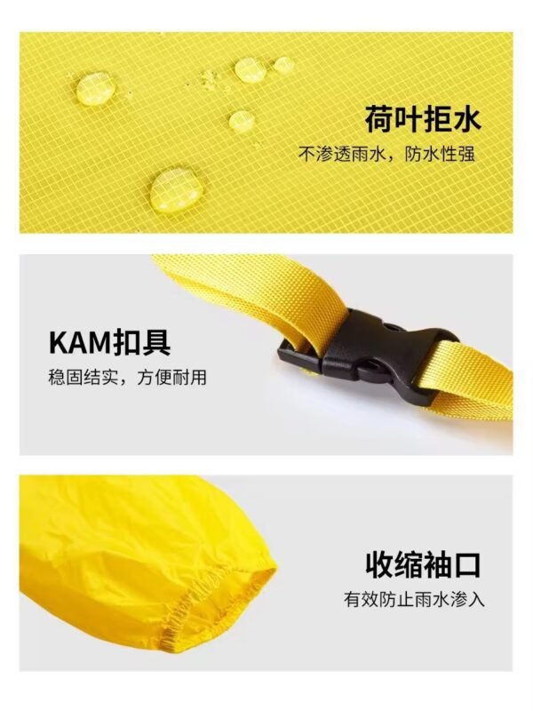 KOMMOT Outdoor Nylon Raincoat 15D Lightweight for Hiking Mountaineering Multi-purpose Ultra-light Rain Poncho Unisex