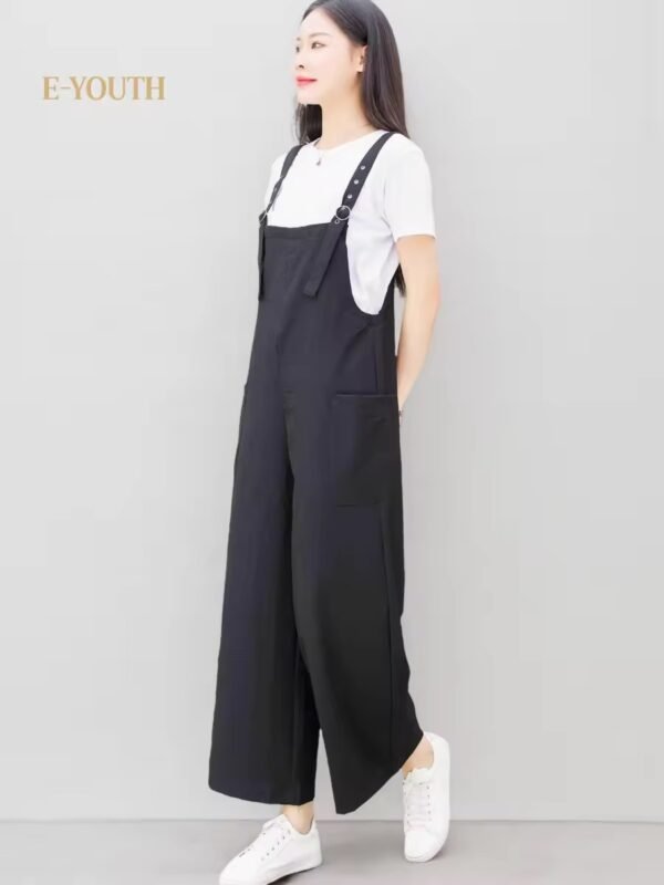 Eyouth 1518 Women’s Adjustable Strap Jumpsuit | Relaxed Wide-Leg Overalls