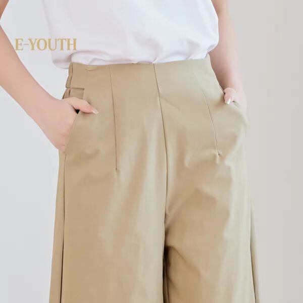 Eyouth 1062 women casual pants wide leg high waist culottes