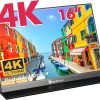 MAGICRAVEN 4K Portable Monitor, 16" 3840x2400 IPS Laptop Screen, 1500:1, 400 Nits Screen USB C HDMI Computer Gaming Display with Speakers & Smart Cover, Travel Monitor for PC Phone PS5/4 Xbox Switch