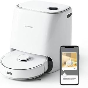 NARWAL Freo Mate Robot Vacuum and Mop Comb, Washing & Drying, Dirt Sense Ultra Clean, Auto Add Cleaner, LCD Display, Smart Swing, Arcuate-Route, WiFi, APP Control, White