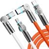 USB C to USB C Charger Cable 240W, 2-Pack Type C Fast Charging Cable， for MacBook Pro, iPad Pro Air, iPhone 16/16 Plus/16 Pro Max, Galaxy S23+/S23 Ultra, Orange+White